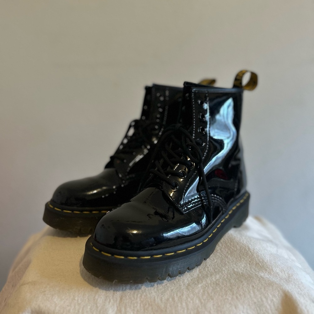Dr. Martens Black Patent Leather Boots
